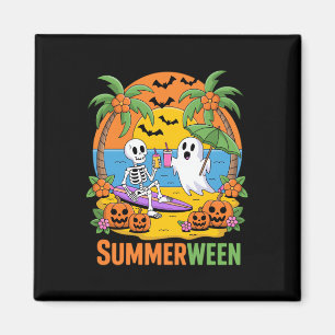 Imã Fu do Halloween de Summerwin Skeleton Ghost Beach