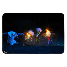 Ímã Fubby's op spooktocht, halloween grap.