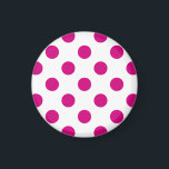 Imã Fuchsia bolinhas<br><div class="desc">Fuchsia e bolinhas brancas</div>