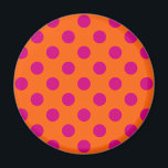 Imã Fuchsia bolinhas em laranja<br><div class="desc">Fuchsia bolinhas em laranja</div>