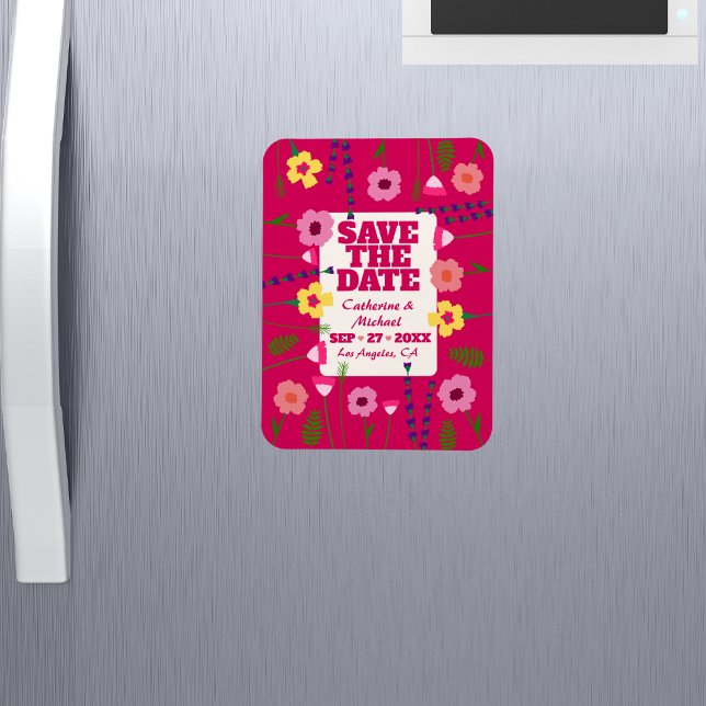 Ímã Fuchsia cor-de-rosa brilhante e cor-de-rosa (Criador carregado)