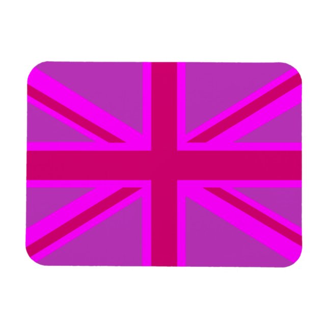 Ímã Fuchsia Union Jack (Horizontal)