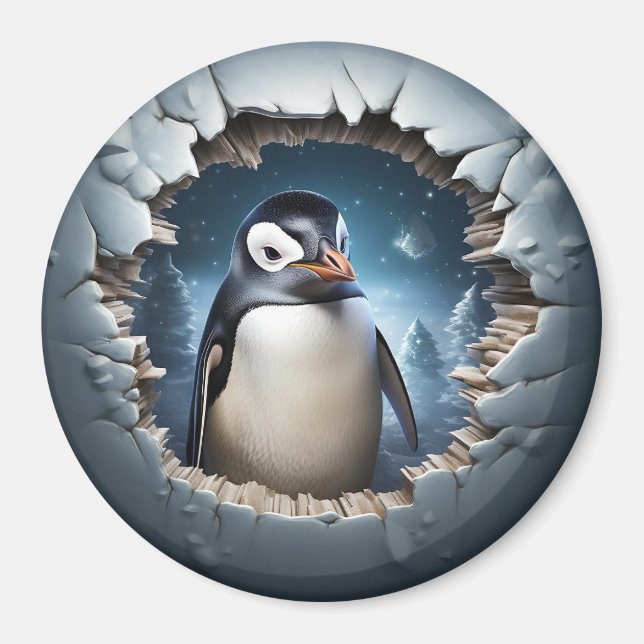 Imã Fuga de pinguins 3D (Frente)