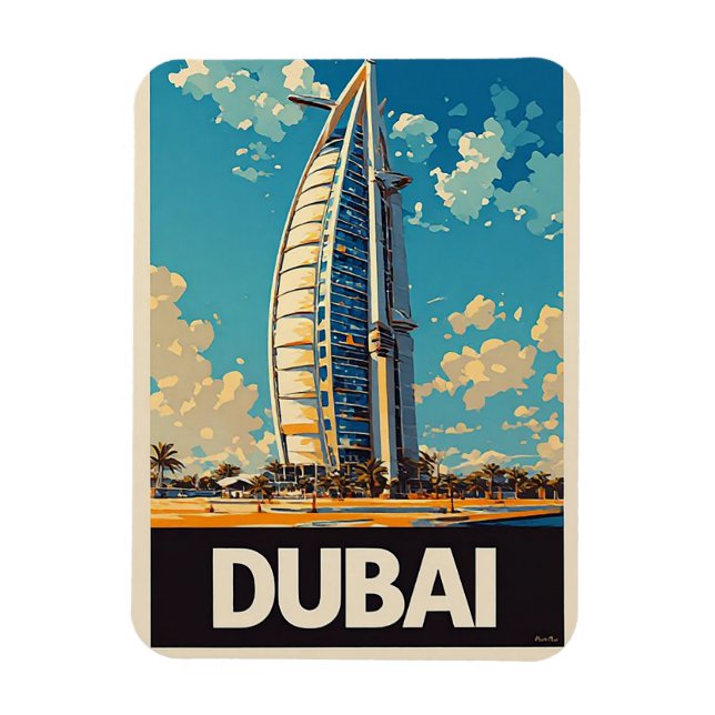 Ímã Fuga de Viagem pela Cidade de Dubai UAE (Vertical)