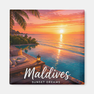 Imã 🧲 Fuga do Pôr do Sol nas Maldivas Memória de Viag