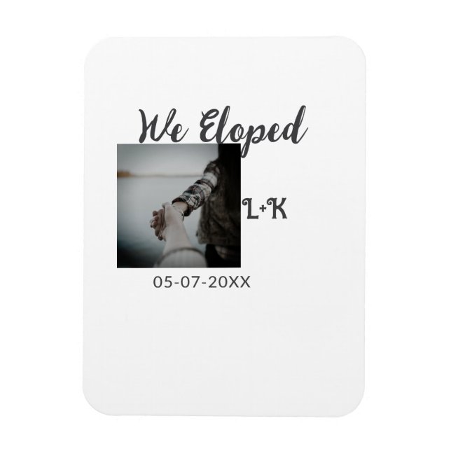 Ímã Fugimos recém-casados adicionar foto nome data let (Vertical)