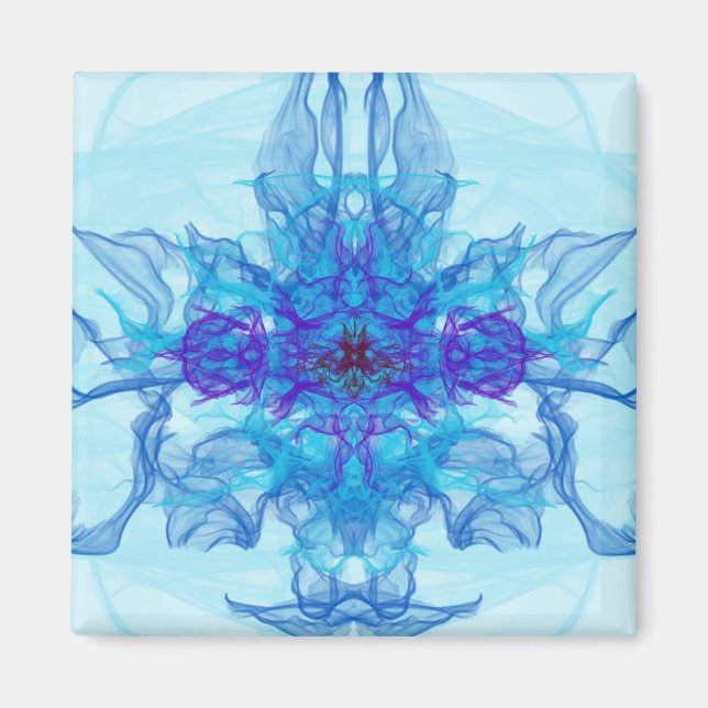 Imã FUMAÇA AZUL - Arte Fractal - (Frente)