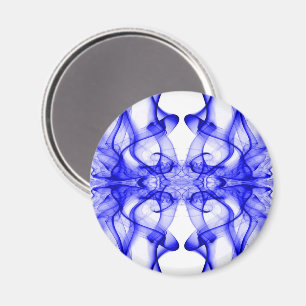 Imã Fumaça Azul Simétrica Minimalista Branca