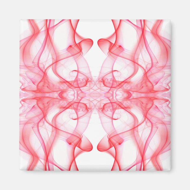 Imã Fumaça Vermelha Simétrica Minimalista Abstrata (Frente)