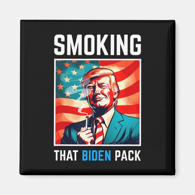 Imã Fumar Essa Embalagem De Biden - Trump 2024 (Frente)