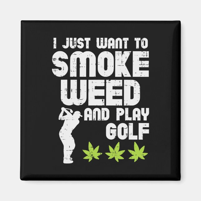 Imã Fumar Maconha Jogar Golfe Golfe Thc Golfista Doidã (Frente)