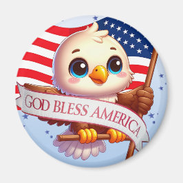 Imã Fun Bald Eagle Wildlife Bird Animal Graphic 🦅🇺🇸