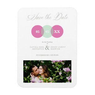 Ímã Fun Mint & Hot Pink Photo Couple Wimshical Script