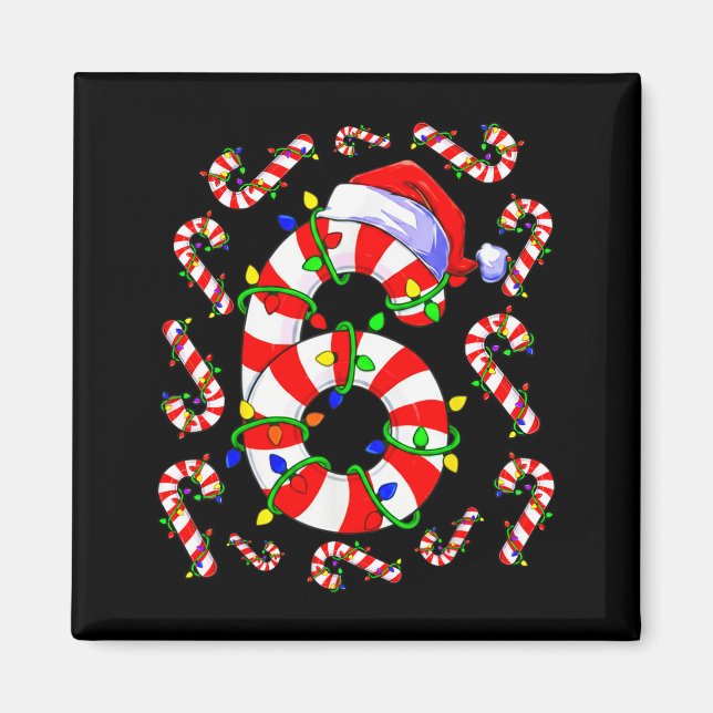 Imã Fun Six Seven 6 7 Meme Design Couples Christmas Ca (Frente)