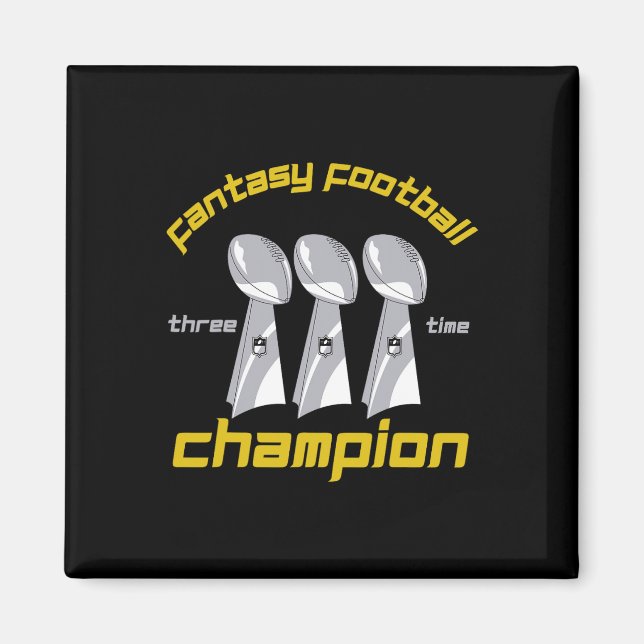 Imã Fun Three Time Fantasy Football League Champion Tr (Frente)