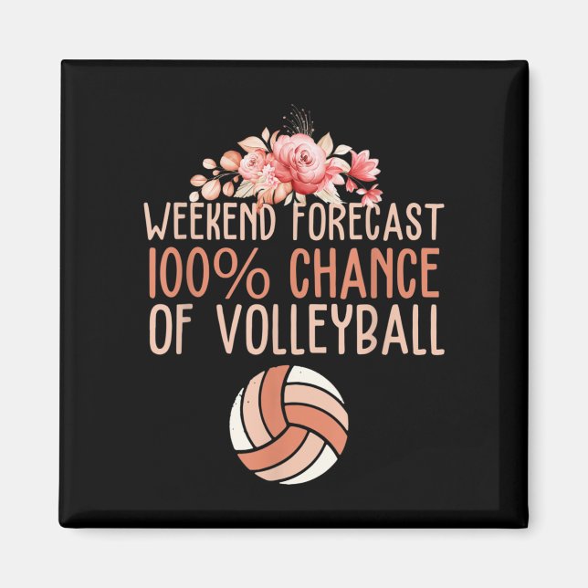 Imã Fun Volleyball Weekend Forecast Volleyball Boho Fl (Frente)