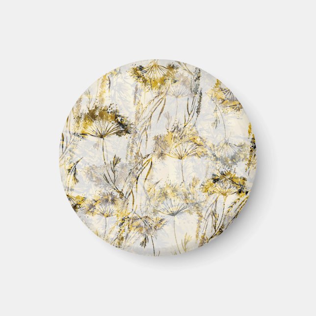 Imã fundo aquarela abstrato: dandelion, juniper (Frente)