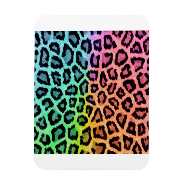 Ímã fundo arco-íris leopardo (Vertical)