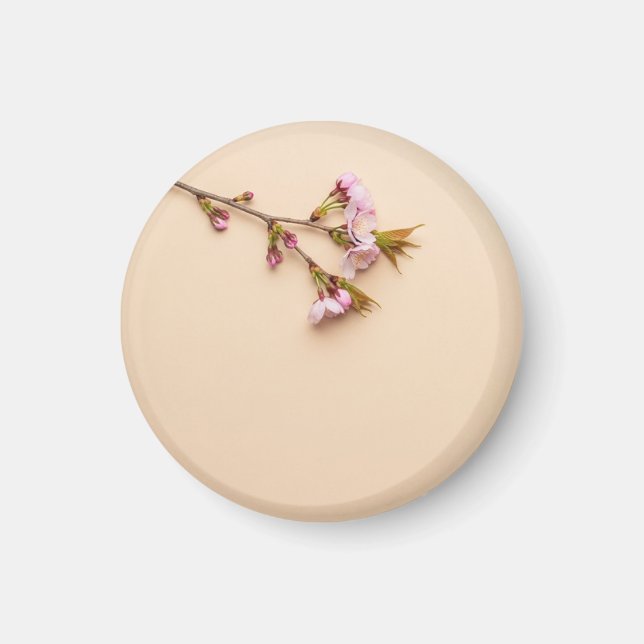 Imã Fundo de Flor de Cerejeira e Margarida (Frente)