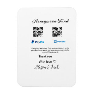 Ímã Fundo de lua de mel doação venomo pagamento Q R ca