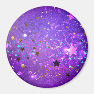 Imã Fundo de papel alumínio roxo com estrelas