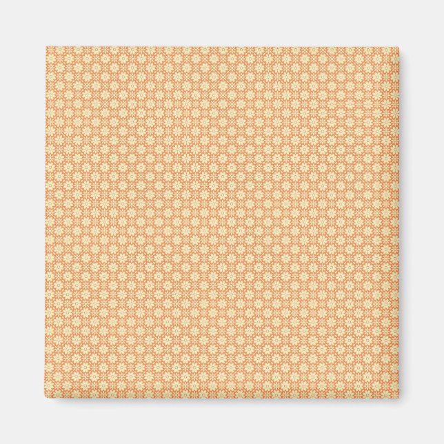 Imã Fundo Laranja e Branco com um padrão Na moda (Frente)