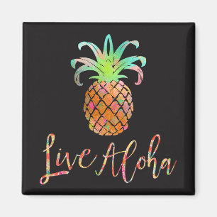 Imã Fundo PixDezines Live Aloha Pineapple/DIY