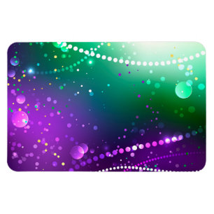 Ímã Fundo roxo festivo do Mardi Gras