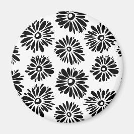 Imã Funky Black e white floral