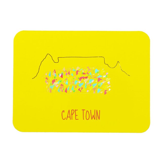 Ímã Funky Cape Town ZA Mesa Mountain Colorir (Horizontal)