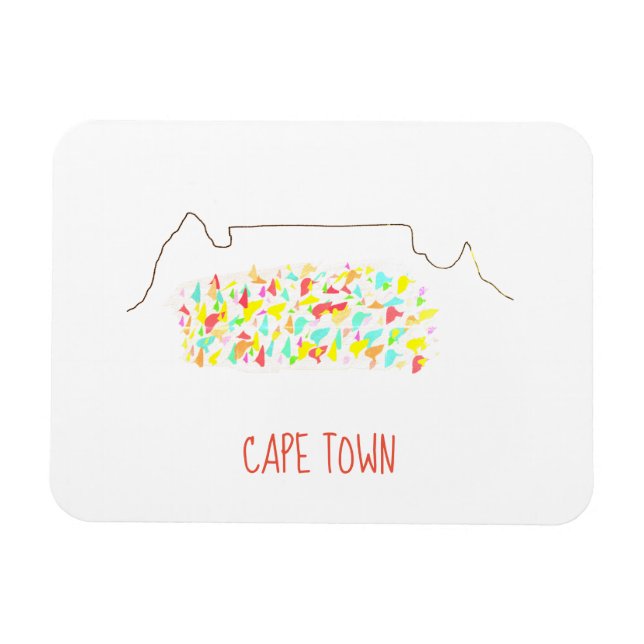 Ímã Funky Cape Town ZA Mesa Mountain Colorir (Horizontal)