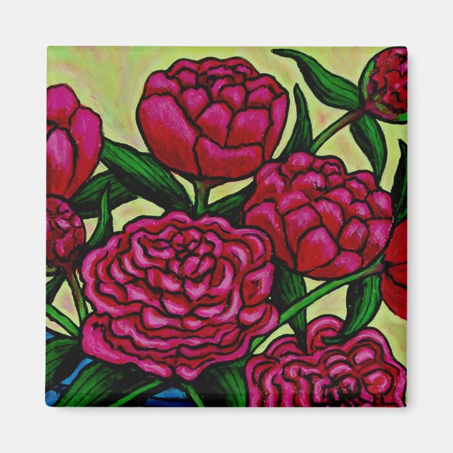 Imã Funky Floral Peony Magnet (Frente)