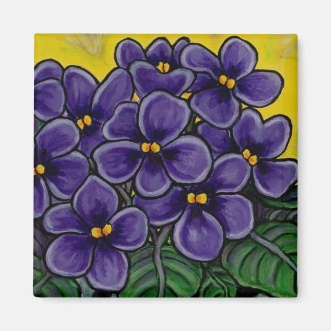 Imã Funky Floral Violet Magnet (Frente)