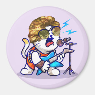 Imã Funky Rockstar Cat - Gatinho Legal do Lover Música