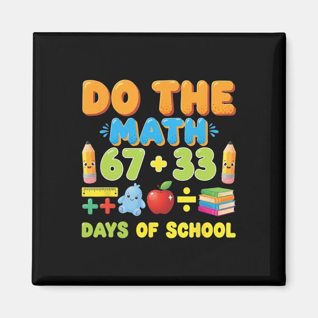 Imã Funny 100 Days School Math Equation Student Teache (Frente)