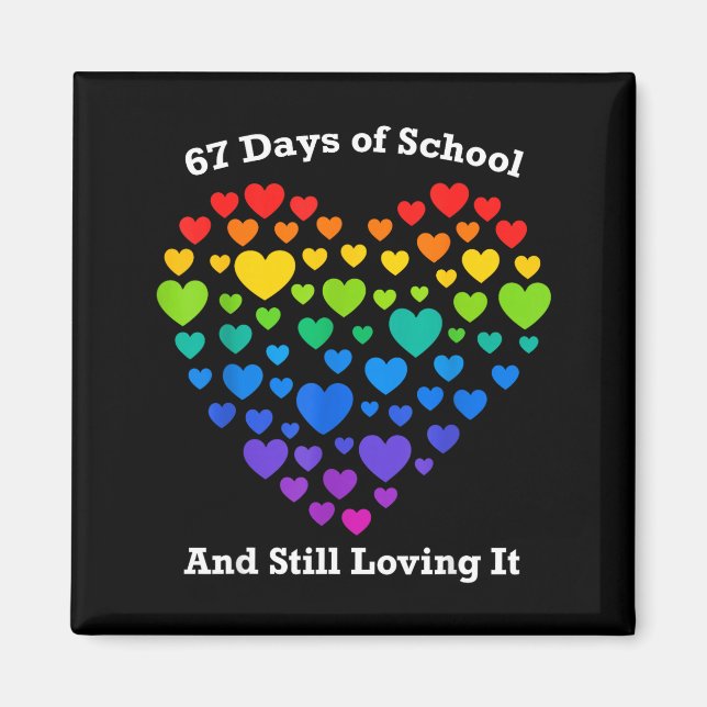 Imã Funny 100th Day Of School Shirt Teacher Heart Vale (Frente)