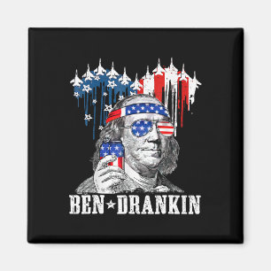 Imã Funny 4 De Julho Ben Drankin Patriótico
