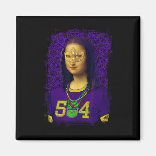 Imã Funny 504 Nova Orleans Mardi Gras Mona Lisa Mashup