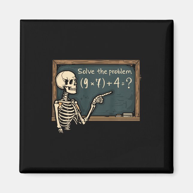 Imã Funny 67 Meme Brainrot Joke Halloween Skeleton Mat (Frente)