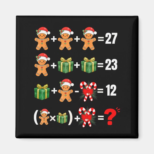 Imã Funny 67 Meme Candy Merry Santa Math Teacher Chris (Frente)