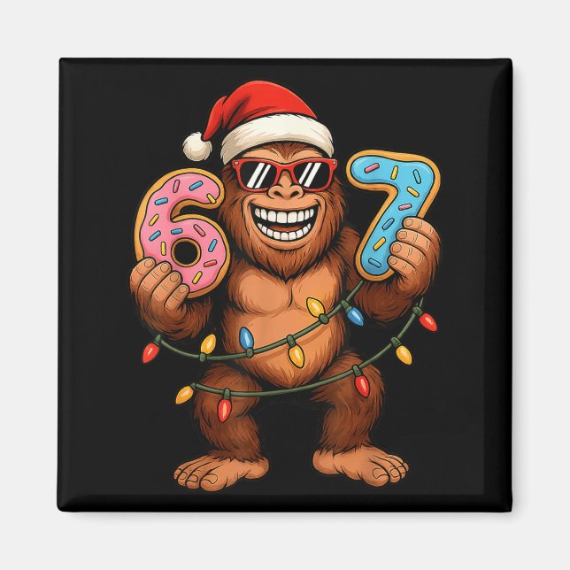 Imã Funny 67 Meme Christmas Bigfoot For Kids Teens  (Frente)
