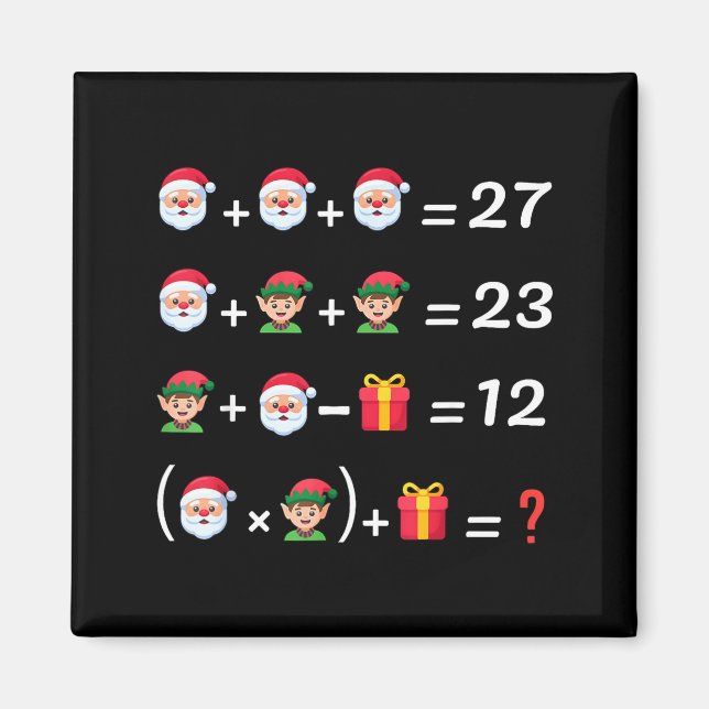 Imã Funny 67 Meme Christmas Math Teacher Santa Six Sev (Frente)