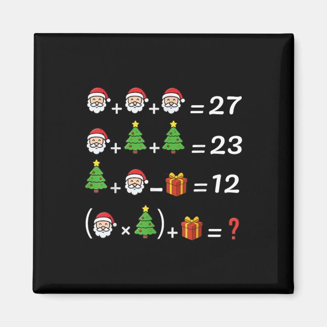 Imã Funny 67 Meme Christmas Math Teacher Santa Six Sev (Frente)