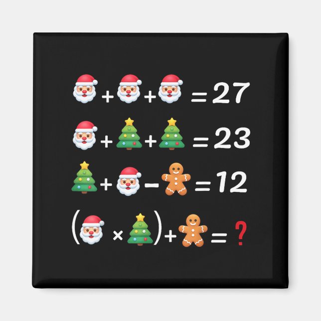Imã Funny 67 Meme Christmas Math Teacher Santa Six Sev (Frente)