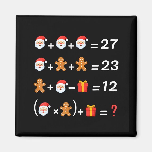Imã Funny 67 Meme Christmas Math Teacher Santa Six Sev (Frente)