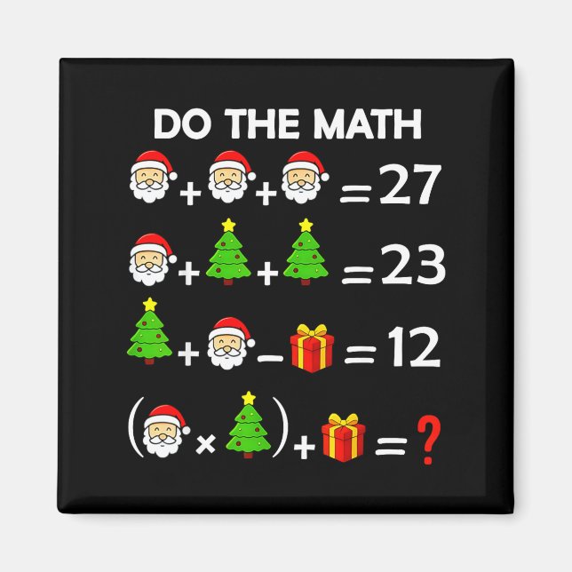 Imã Funny 67 Meme Christmas Math Teacher Santa Six Sev (Frente)