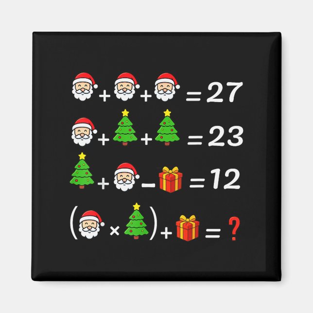 Imã Funny 67 Meme Christmas Math Teacher Santa Six Sev (Frente)