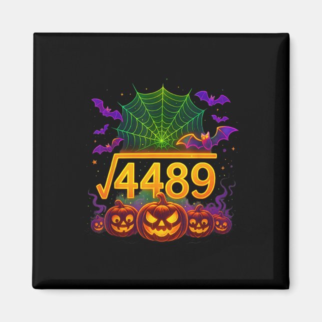 Imã Funny 67 Meme Math Teacher 6 7 Halloween Square Ro (Frente)