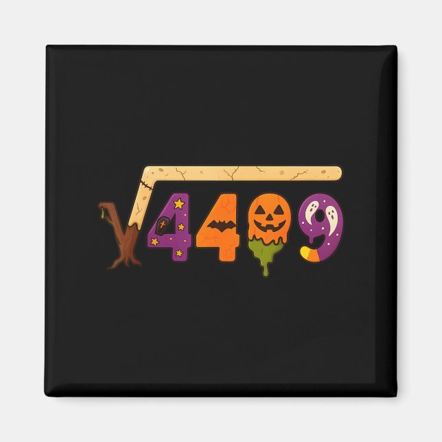 Imã Funny 67 Meme Math Teacher 6 7 Halloween Square Ro (Frente)