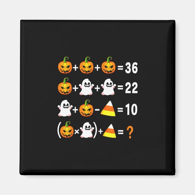 Imã Funny 67 Meme Pumpkin Ghost Math Teacher Halloween (Frente)